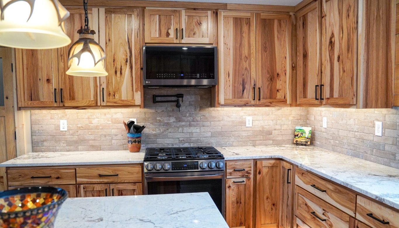Custom Made Amish Kitchen Cabinet Set of Rustic Hickory