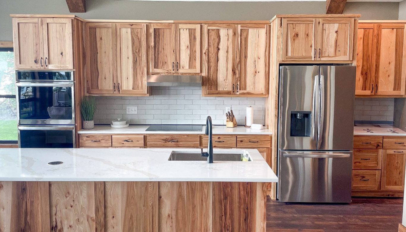 White maple painted cabinets designed by the Amish.